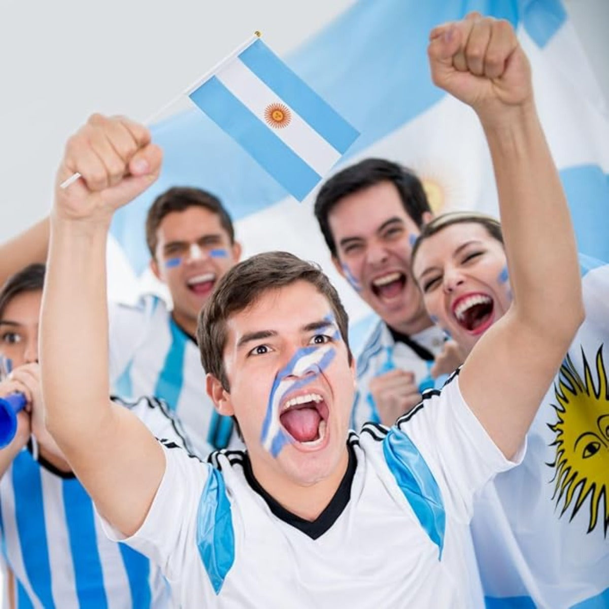10pcs Argentine Flag Decorations Polyester Cheering Banners