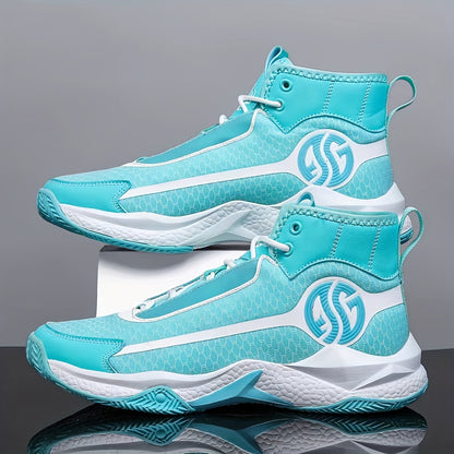 Unisex Fashion Sports Sneakers - Casual Street Athletic Running Shoes with Breathable Fabric Upper, Mid Top Lace-Up, Rubber EVA Sole, All-Season Comfort, Round Toe for Training  Basketball