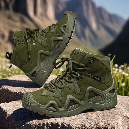 Men's All-Season Short Lace-Up Boots - Durable, Breathable Retro Style
