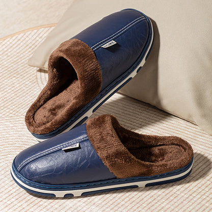 PU Slip-On Indoor Slippers for Men and Women with Thick Sole