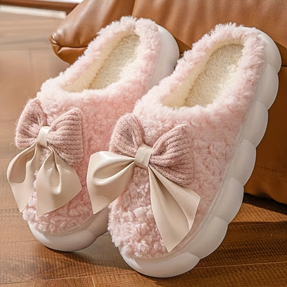 Women’s Plush Slip-On Slippers with Anti-Slip Thickened Soles