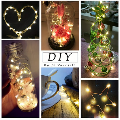 1pc, LED USB Fairy Lights, USB Powered Copper Wire Garland String Lights for Home Wall Room Holiday Party Wedding Festival Indoor Bedroom Table Ramadan Halloween Christmas Decoration, Best for Christmas