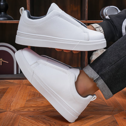 Men's Slip-On Skate Shoes PU Upper Solid Color All-Season