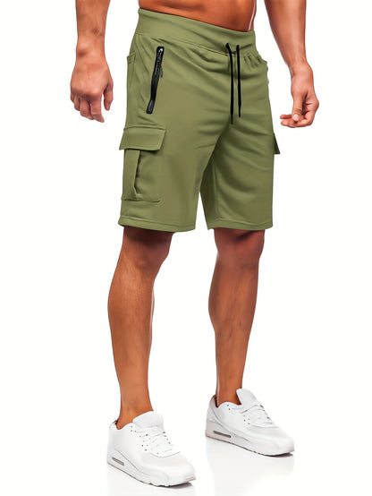 Men's Polyester Cargo Shorts with Multi-Pockets for Outdoor Sports