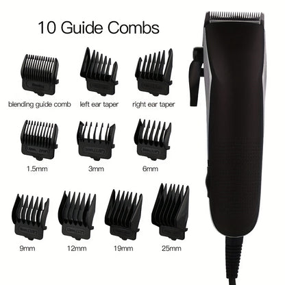 Hair Clippers for Men, Electric Hair Trimmer Clipper Home Haircut & Grooming Kit with 10 Guide Combs 1 Scissor 1 Comb