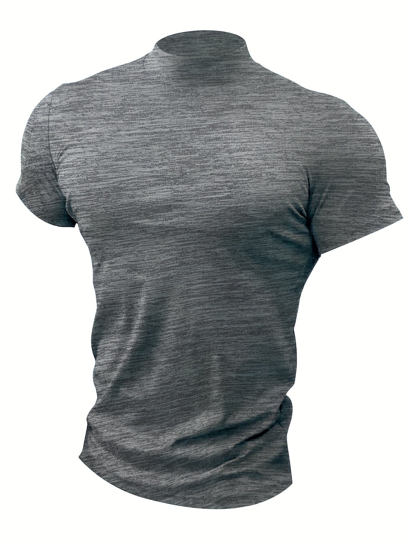 Men's High-Neck Short-Sleeve T-Shirt for Spring and Summer - Fashionable, Comfortable, and Essential for Casual Wear - ayq