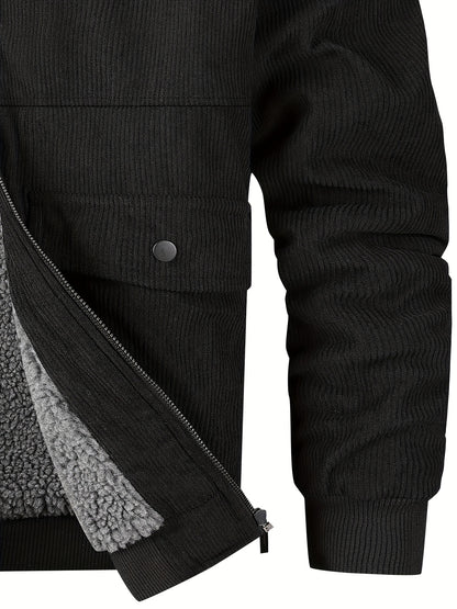 Men'S Heavy-Duty Thermal Jacket - Windproof & High Quality Winter Coat with Zipper Closure, Multi-Pocket Design, Non-Stretch Fabric - Cold Weather Outerwear for Everyday, Thick, Windproof Jacket, Casual Outerwear, Durable Con