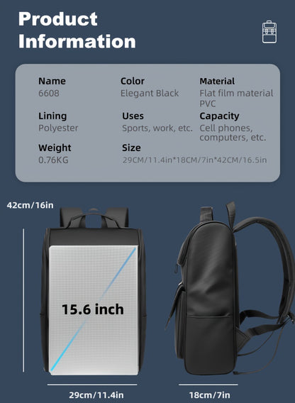Men'S Stylish Large Capacity Commuter Backpack - Black Oxford Fabric, Durable with Multiple Compartments and Adjustable Straps, Ideal for Office, Student, University, School, Travel, Commute, Travel Backpack   Casual Style Ba