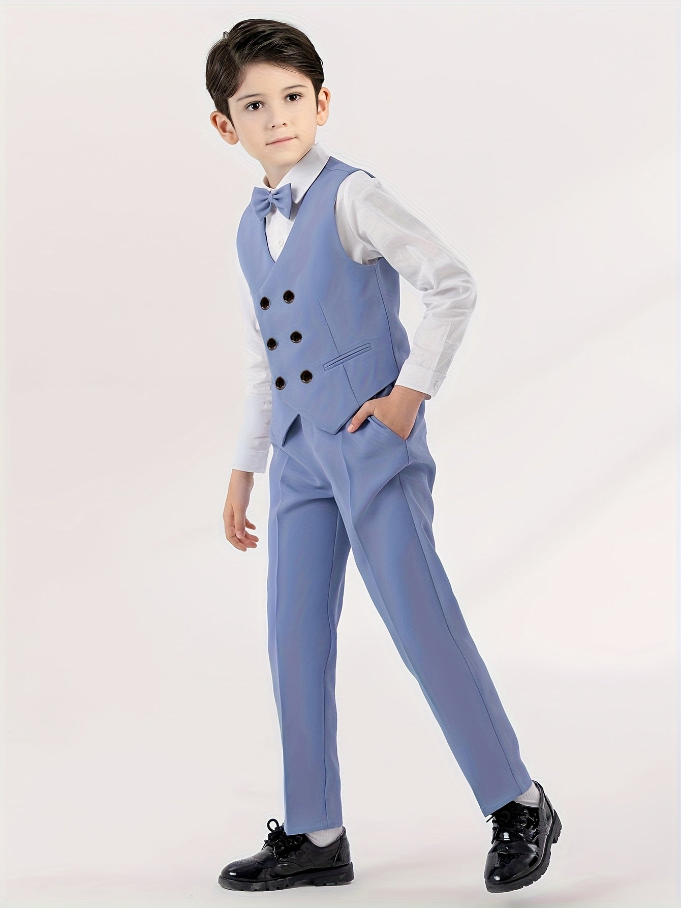Boys' British-Style Vest and Pants Set for Spring & Autumn