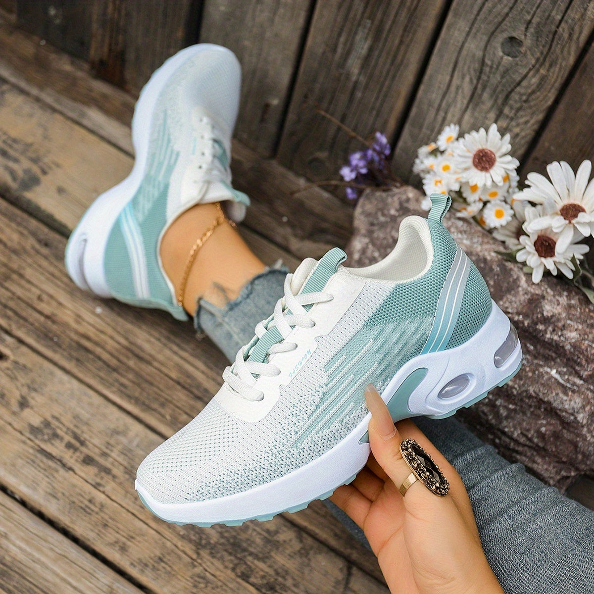 Breathable Mesh Women's Sneakers - Lightweight Soft Sole Lace-Up Low-Top Shoes with Cushioned PVC Sole for Running, Gym, Work  Travel - All-Season Comfort in Black, White, Light Blue, Pink, Grey, Ladies Sneakers, Gym Footwea