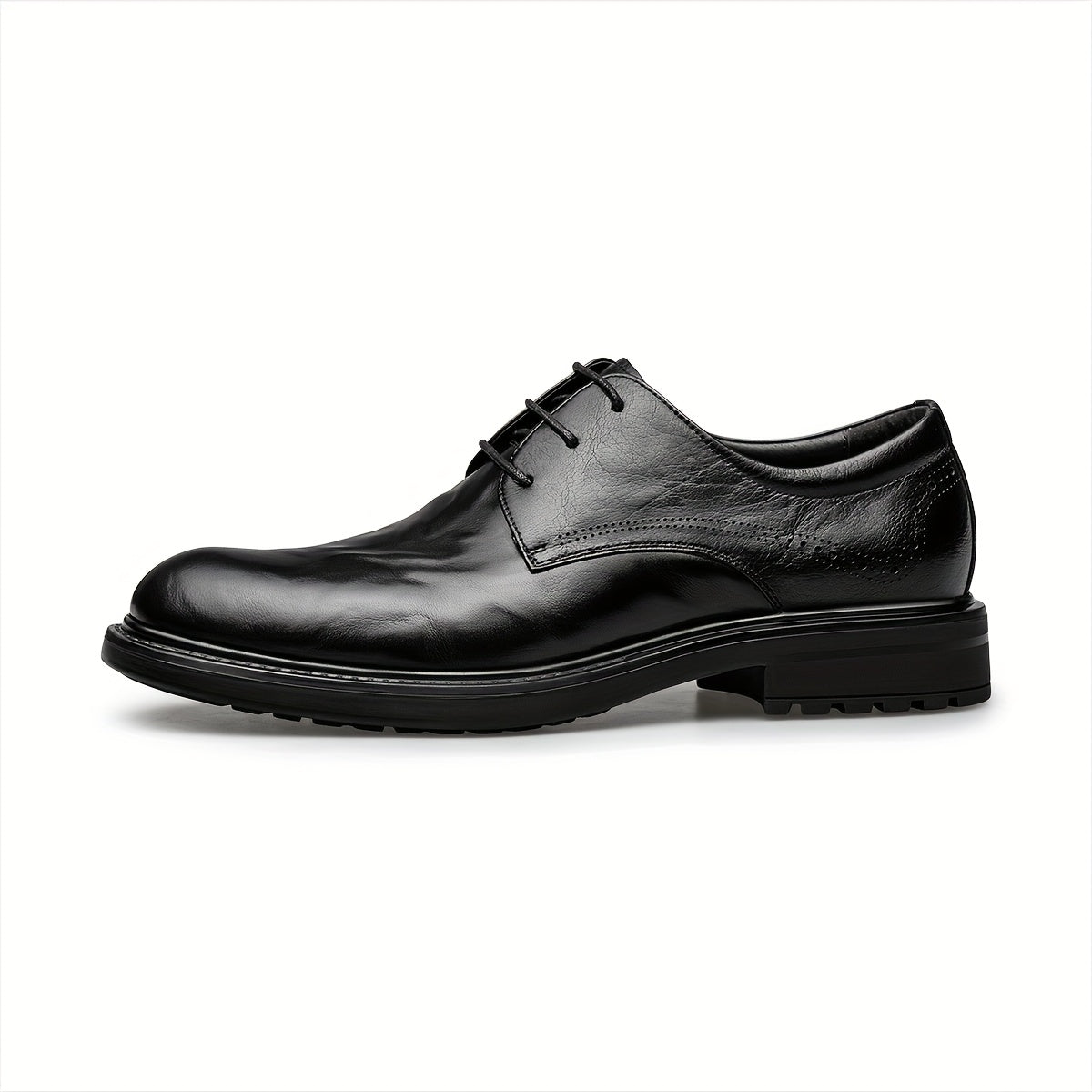 Men's Handmade Leather Derby Shoes Business Formal Low Top