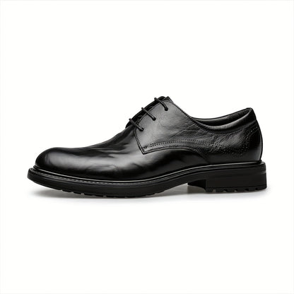Men's Handmade Leather Derby Shoes Business Formal Low Top
