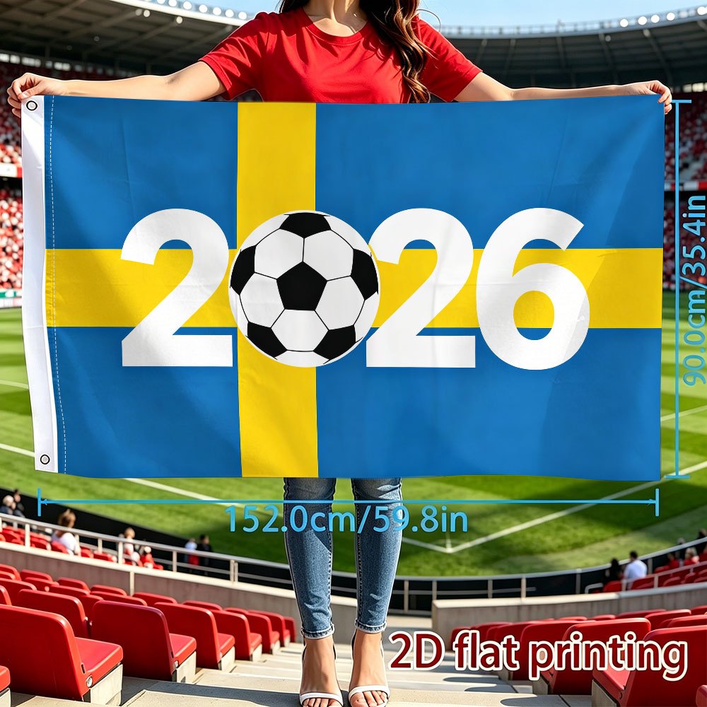 Sweden 2026 Football Fan Banner - Polyester Outdoor Flag