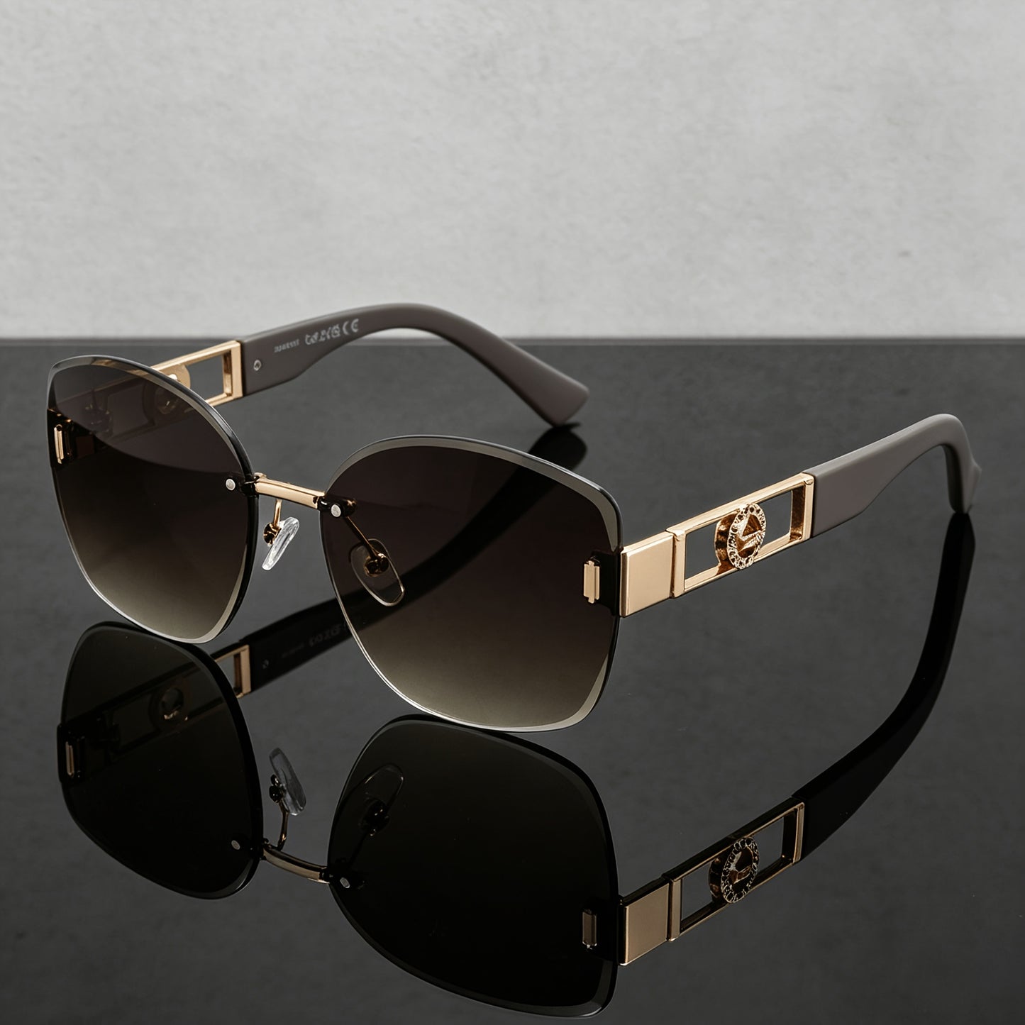 Women's Butterfly Rimless Sunglasses UV400 Protection