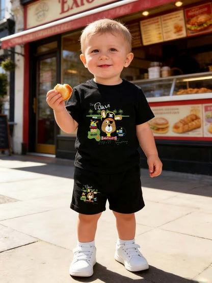 Baby Boy 2-Piece Casual Summer Outfit with Printed T-Shirt & Shorts - ayq