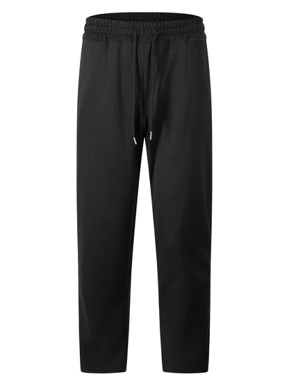 Men's Casual Knit Trousers with Elastic Waist and Pockets