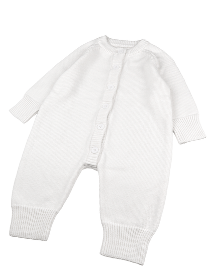 Unisex Knitted Baby Romper and Hat Set, Soft Cotton, Breathable
