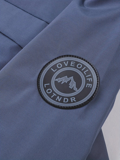 Men'S Stylish Black Hooded Windbreaker Jacket with Zipper Pockets - Casual, Loose Fit, Long Sleeve, Polyester Lining, Perfect for Spring and Fall, Casual Wear Jacket|Hooded Jacket|Zippered Jacke