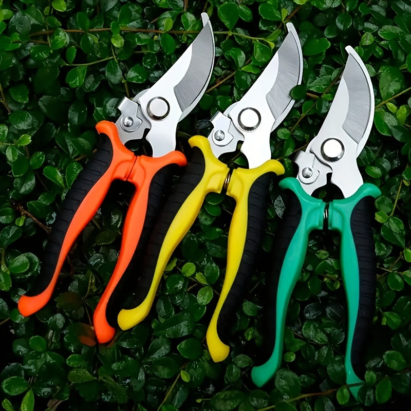 Heavy-Duty Professional Stainless Steel Pruner with Comfort Grip, Multi-Functional Garden Shears and Secateurs - Non-Slip Ergonomic Design for Effortless Spring Assisted Opening & Closing; Sharp Blades Cut Thick Branches With - ayq