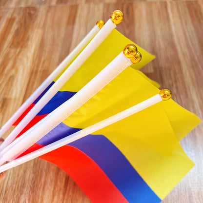 Colombia Handheld Flag Set 5pcs, 14x21cm Polyester for Sports