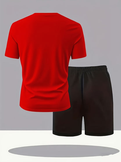 Men's Summer Casual Sportswear Set - Short Sleeve T-Shirt & Shorts