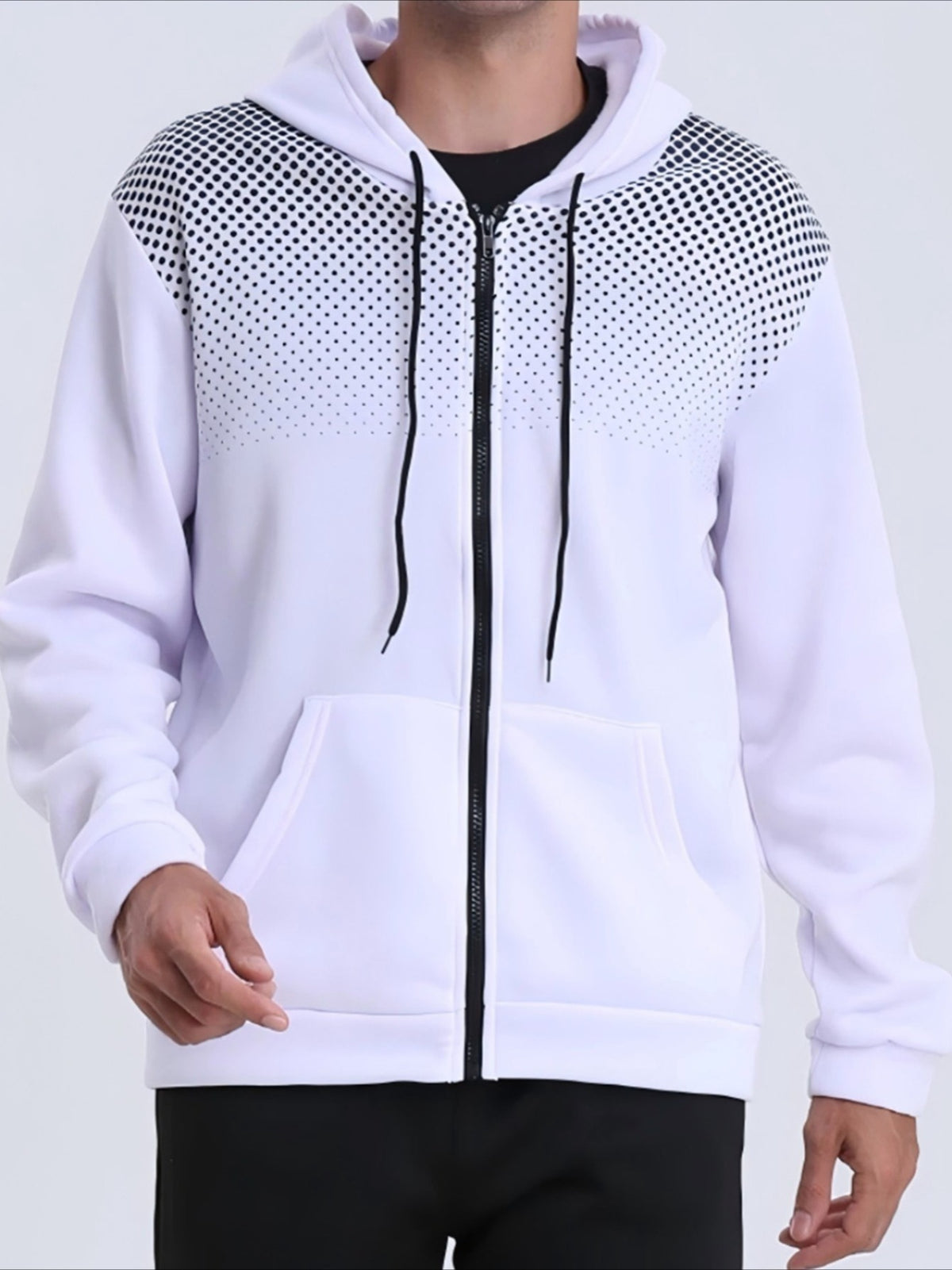 Men's Polyester Hoodie Zipper Sweatshirt for Fall Sportswear