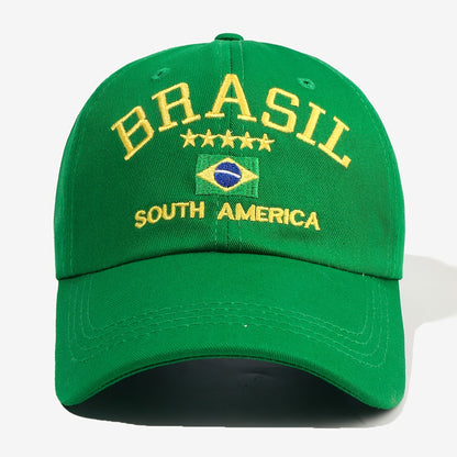 Unisex Embroidered Brazil Baseball Cap Lightweight Adjustable
