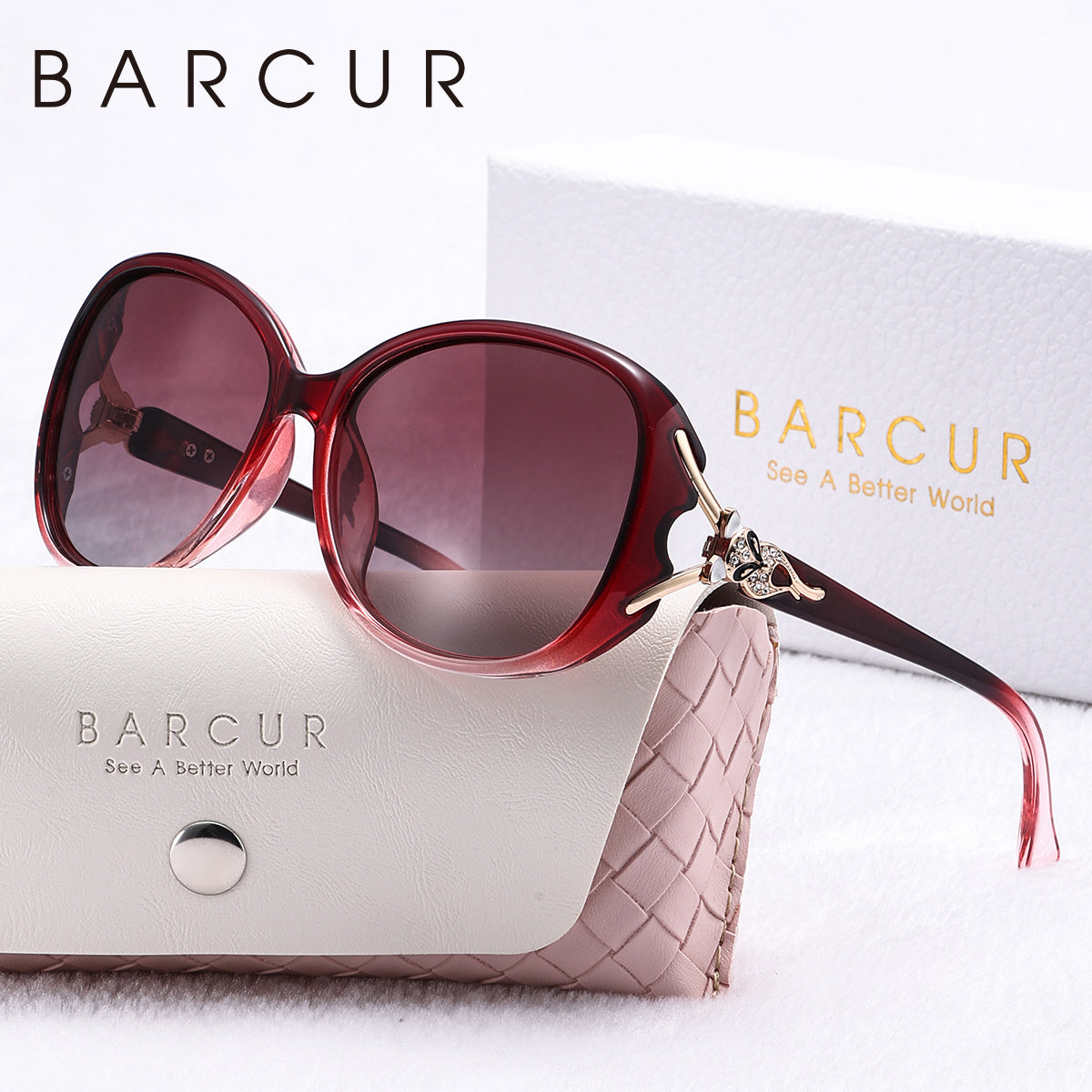BARCUR Butterfly UV400 Fashion Sunglasses with Polycarbonate Frame