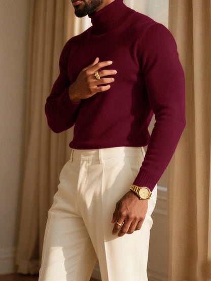 Men's High Neck Fashion Warm Comfortable Soft Skin-Friendly Commuter Sweater Inner Layer 1NG01
