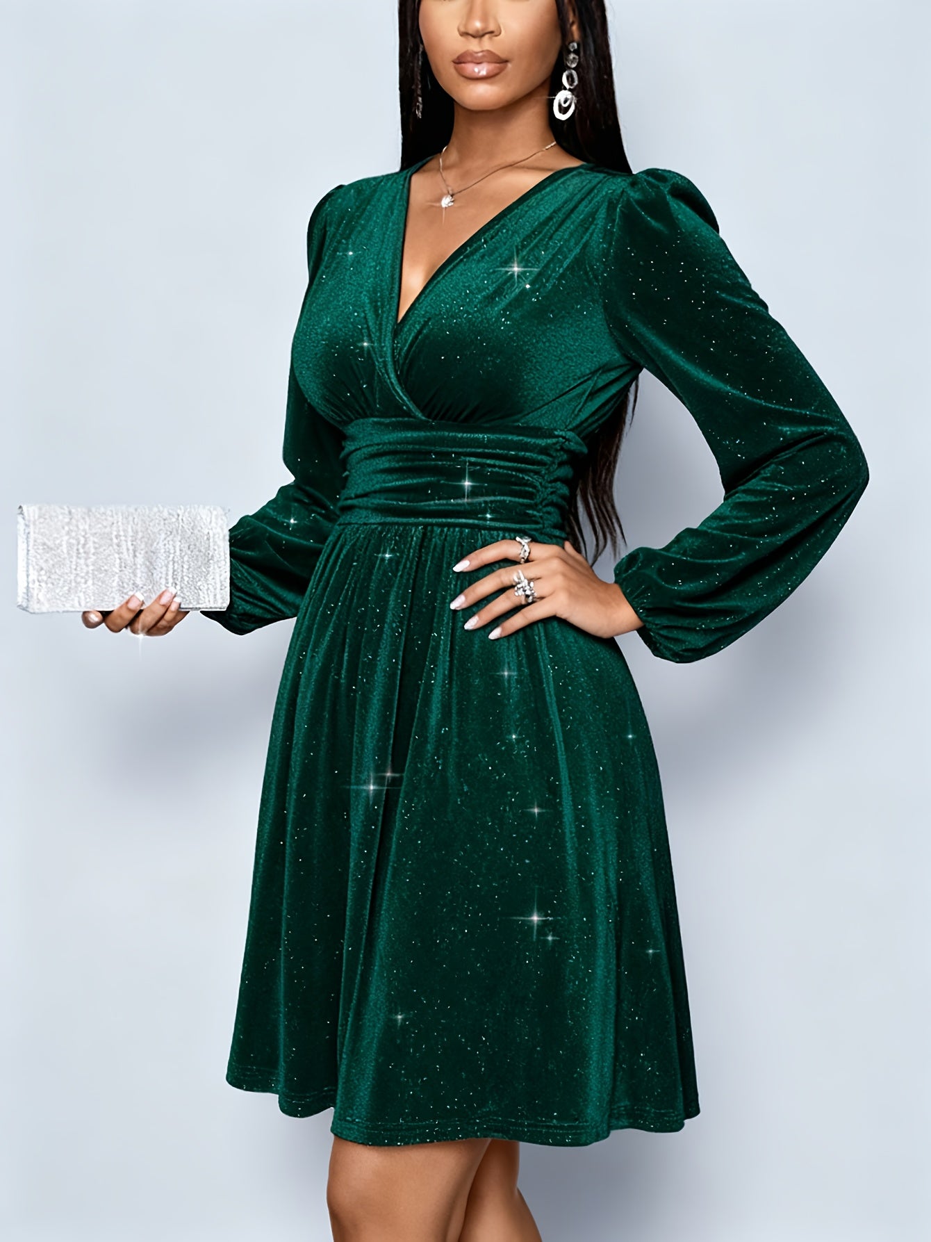 Elegant Sexy Birthday Party Dance Music Festival Valentine'S Day Wine Red V-Neck Waist Short Velvet Loose Pink High-End Burgundy Women'S Mini Dress -/Birthday Gown Club Business Casual Spring Dress/Formal Women'S Dress Evenin