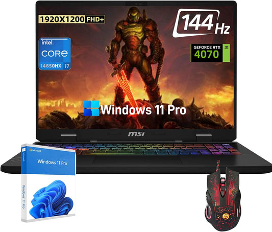 MSI Crosshair Gaming Laptop - 16" FHD+ IPS Display, with Accessories, NVIDIA Geforce RTX 4070， Intel 16-Core I7-14650Hx, 64 GB DDR5 RAM, 2 TB SSD, Backlit Keyboard, Wifi 6, Windows 11 Pro