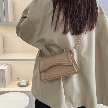 Fresh and trendy small square bag, one shoulder crossbody bag, youthful and sweet style, magnetic buckle closure bag, solid color, internet famous and popular bag