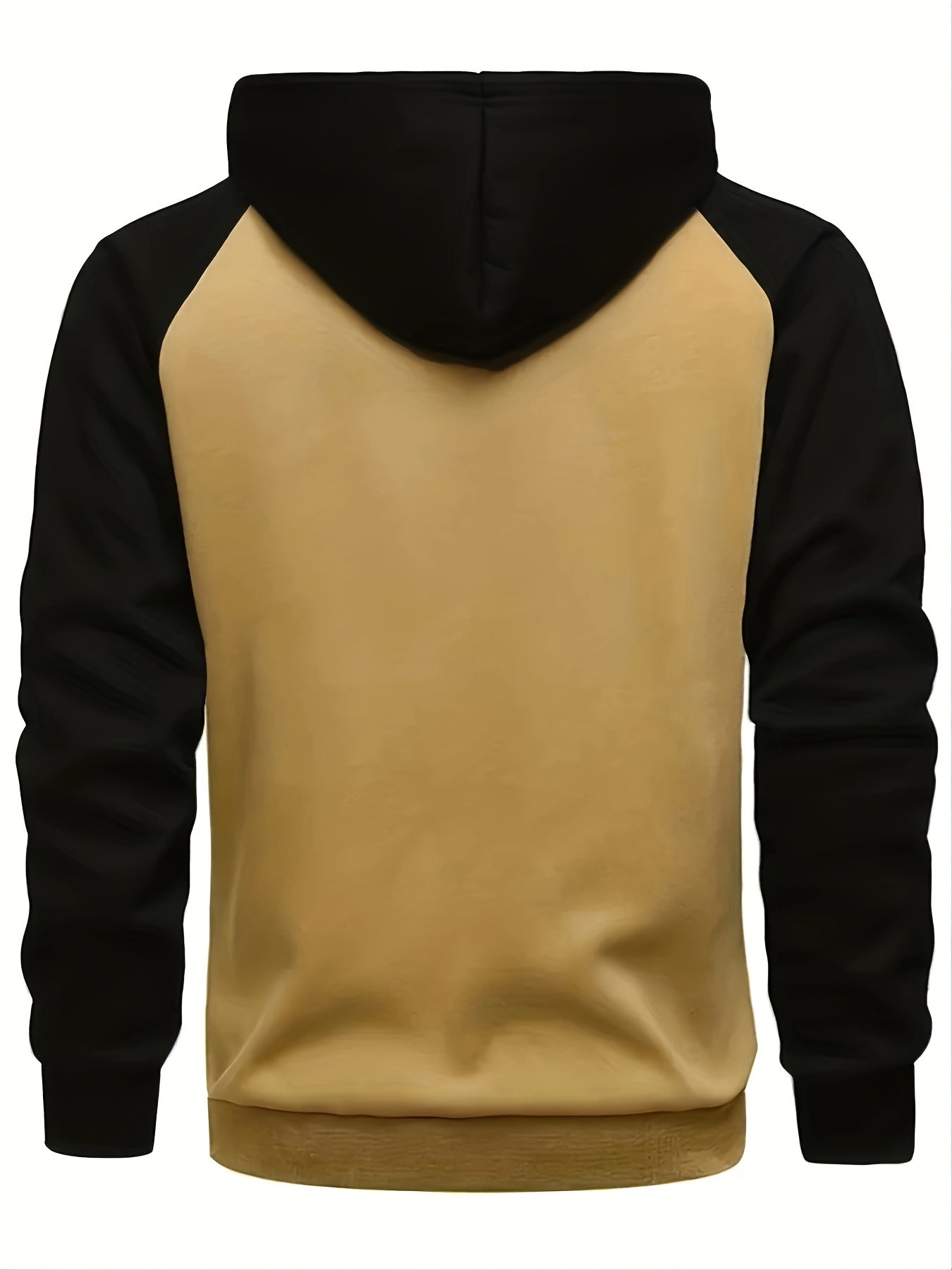 Men's Autumn and Winter Zipper Sweater Contrast Color Shoulder Sleeve Hoodie
