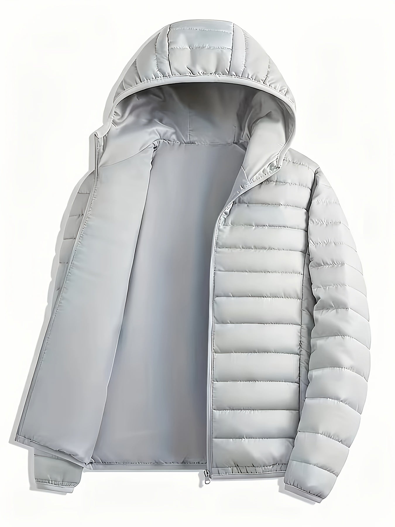 New Men'S Hooded Jacket, Thick And Warm Outerwear, Suitable for Outdoor Sports, Climbing, And Casual Wear in Winter. Features a Ribbed Design, Full Zipper Closure, And a Easy Yet Stylish Look