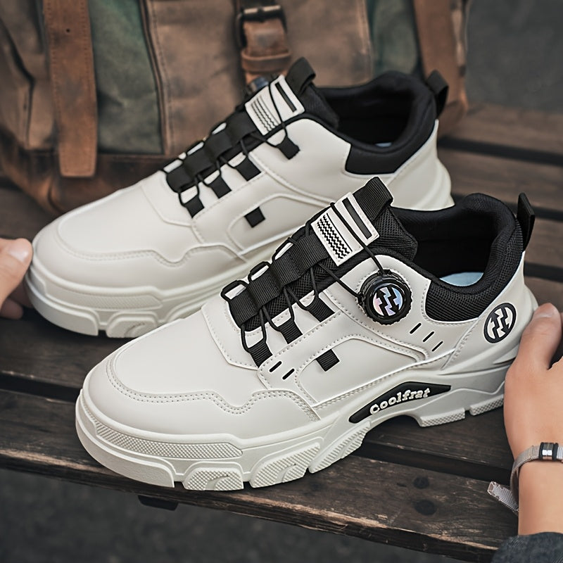 Men's Sports Shoes 2025 Spring New Low-Top Slip-On Rotating Button Comfortable Lightweight Trendy Casual Sneakers