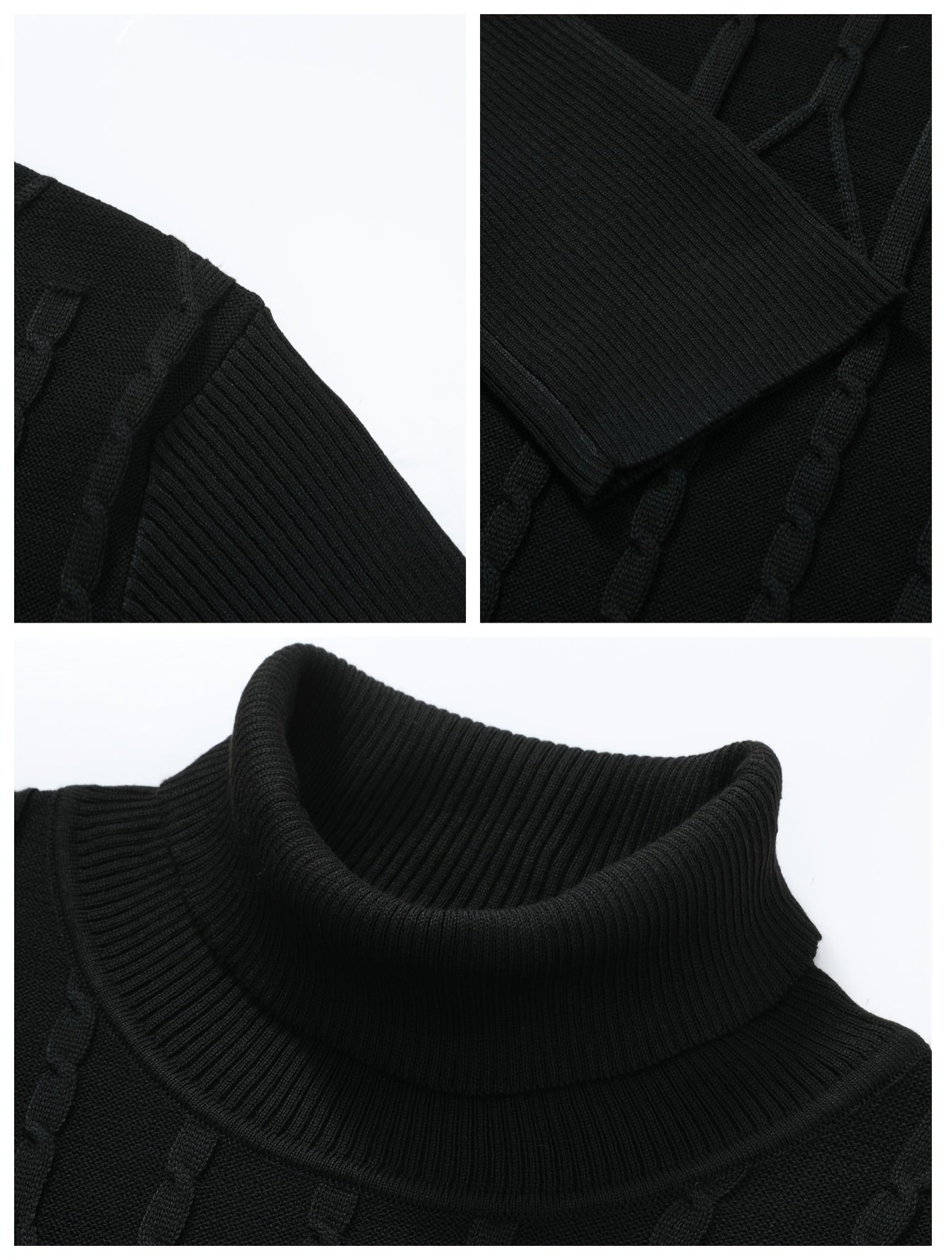 Men'S Solid Color Turtleneck Sweater, Highly Elastic, Stylish, Comfortable, And Warm Top, Suitable for Outdoor Wear in Autumn And Winter, Base Layer Sweater, Striped Knitted Turtleneck Sweater - Long Sleeve Pullover, Featurin