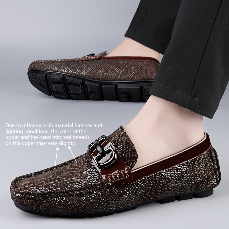 Men's Lightweight PU Leather Slip-On Loafers for All Seasons