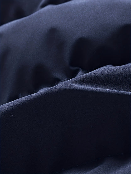 Men's Solid Color Stand Collar Jacket, Thin Lightweight Stylish Long Sleeve Coat Winter And Autumn Outdoor Clothes