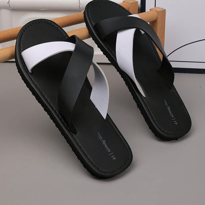 Men's Lightweight Slip-On Sandals with Criss-Cross Straps