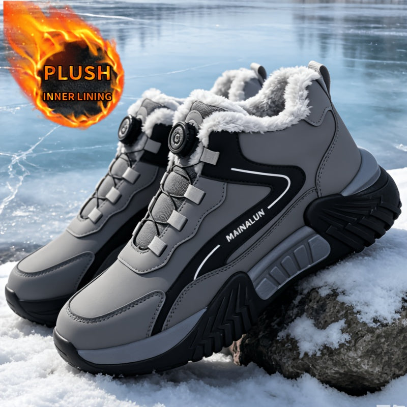 Men's Plus Size Winter Chukka Boots - Warm Outdoor Hiking Shoes