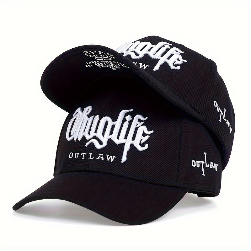 1pc Handsome Trendy Rap Hip Hop Men's Versatile Cap, Unisex Style Creative Embroidered Baseball Cap
