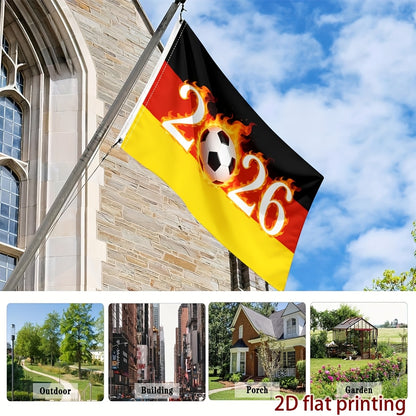 German Flag 2026 Event Flame Football Fan Support Banner