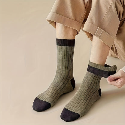 Men's Thickened Warm Winter Socks - Cushioned Thermal Knit, 10pcs