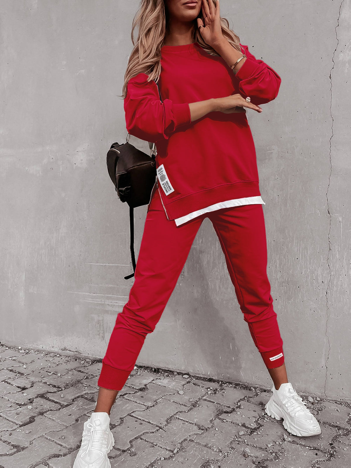 Spring-Fall Casual Two-Piece Set with Zipper Pocket Pants - ayq