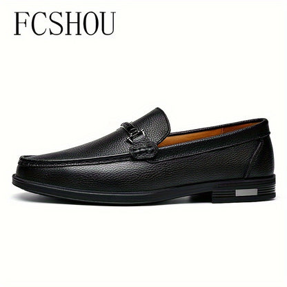 Men's High-End Split Leather Pointed Toe Loafers