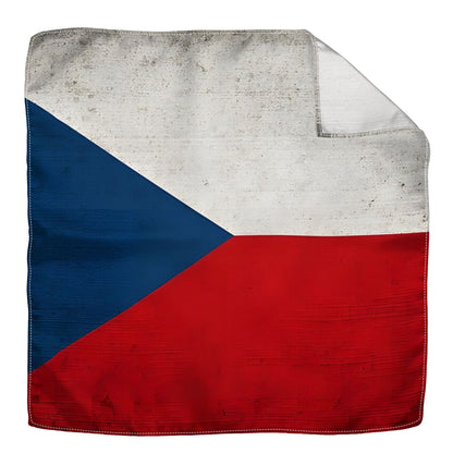 Czechia Flag Fan Scarf Satin Headscarf for Football Support
