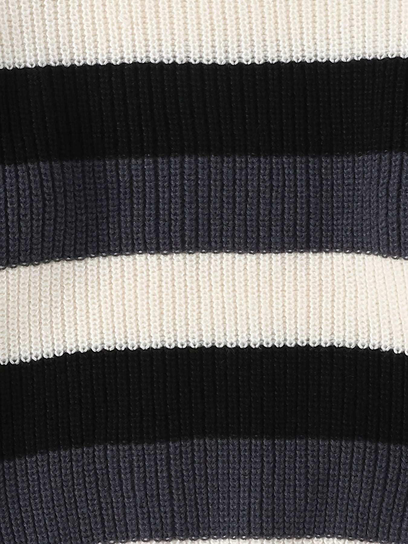 JNBLDA Chic Striped Knitted Sweater, Men's Casual Warm Stretch Round Neck Pullover Sweater for Fall Winter