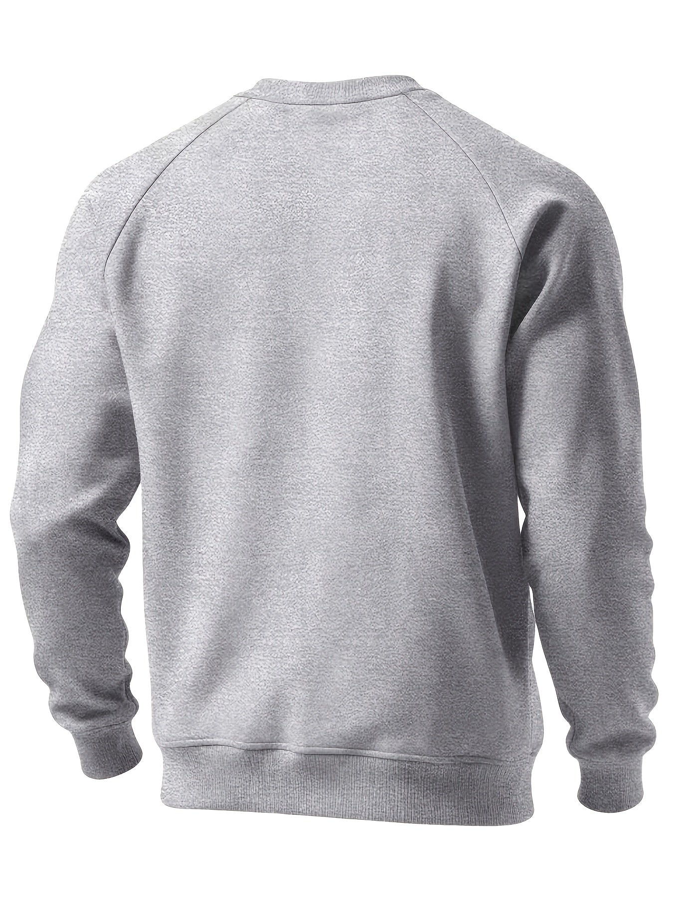Men's Casual Crew Neck Black Print Sweatshirt for Spring/Fall