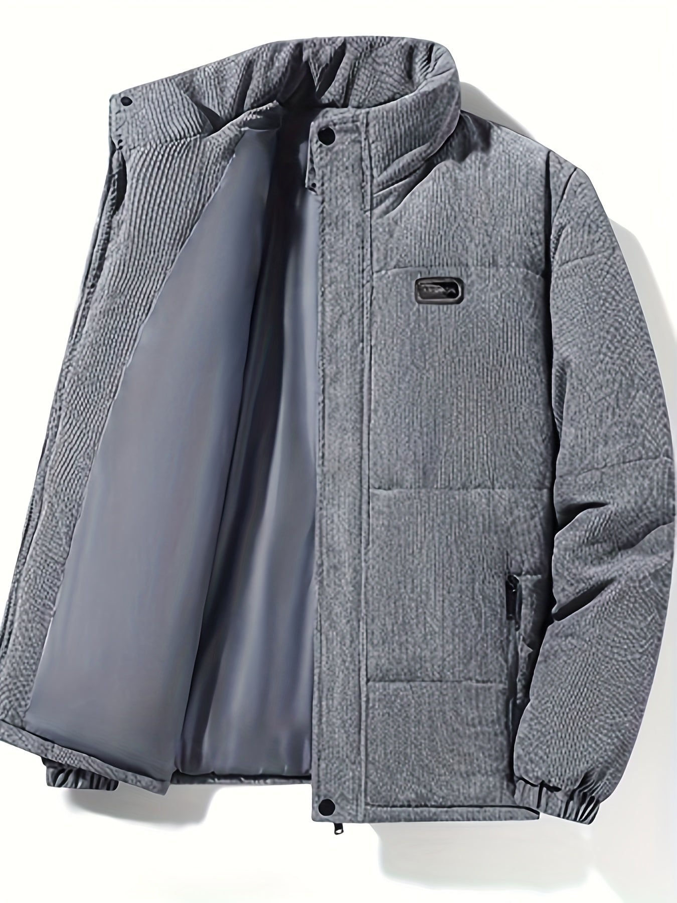 Men'S Heavyweight Winter Jacket - Thermal Insulated Cold Weather Coat with Full-Zip Closure, Front Zipper Pocket - Brown Outer Shell for Everyday & Formal Use - Non-Stretch Fabric Construction - Fall/Winter Outerwear, Winter