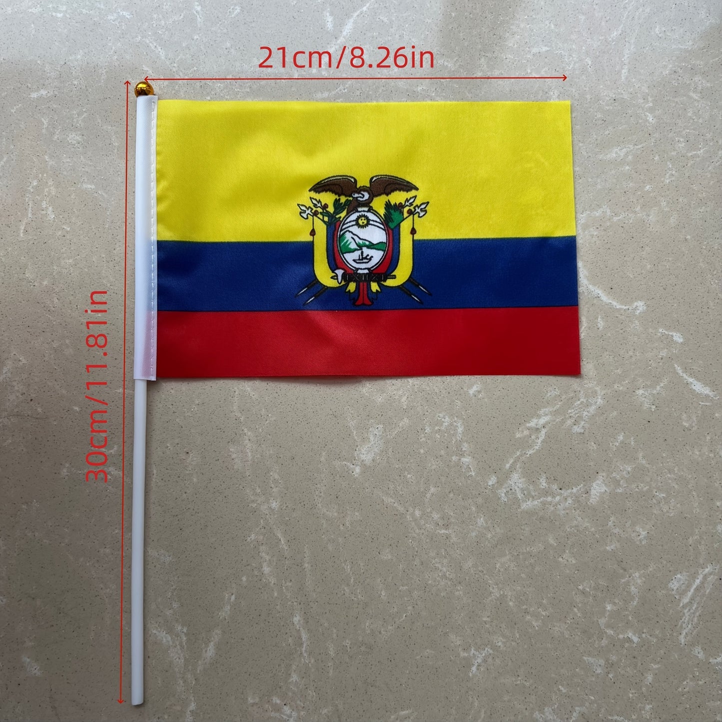 Ecuadorian Mini Handheld Flags, Polyester Small Flags with Rods